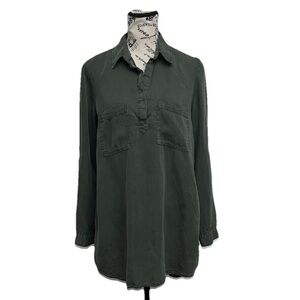 Vtg Retro AMI green Lyocell  Mini Dress Army Outdoor Gorpcore Utility Grunge S